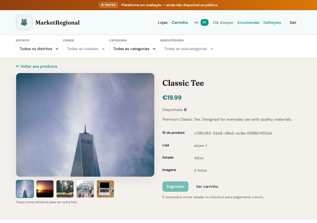 Product detail page