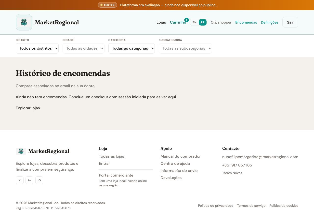 Order detail with tracking and self-service